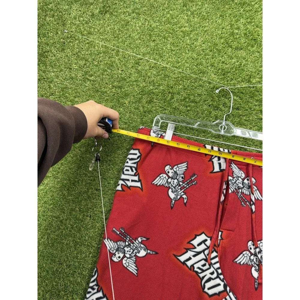 Guitar Hero Pajama Pants Mens Medium Red Fleece 2008 Activision Gaming Lounge